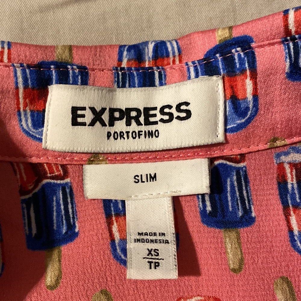 Express Popsicle Tank Button Down Blouse - image 3